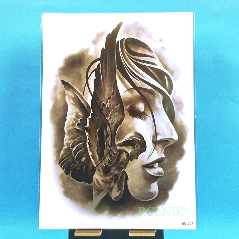Водостойкая Временная тату наклейка Angel Fake Tatto флэш на заднюю ногу грудь боди арт