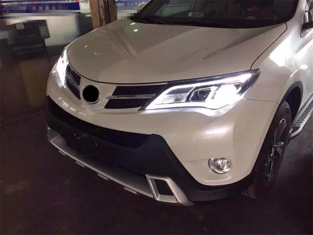 2 шт. для Toyota RAV4 светодиодный ные фары 2013 2014 2015 RAV 4 ДХО Биксеноновые линзы дальний и