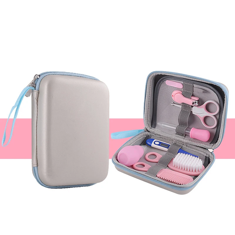 8Pcs Baby Nail Scissors Set Newborn Nail Clippers Trimmer Manicure Hair Thermometer Safety Scissors Nail Care Suit Baby Care