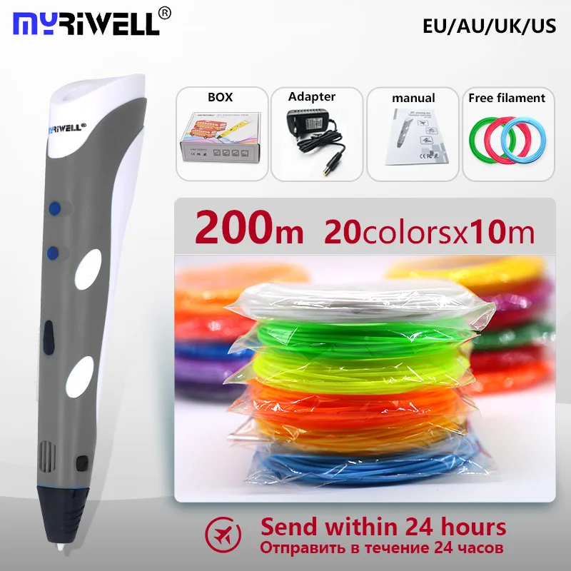 Myriwell 3d Ручка 3d Ручка abs/pla нить с копировальной доской шаблон лучший подарок на день рождения и Рождество подарок для детей