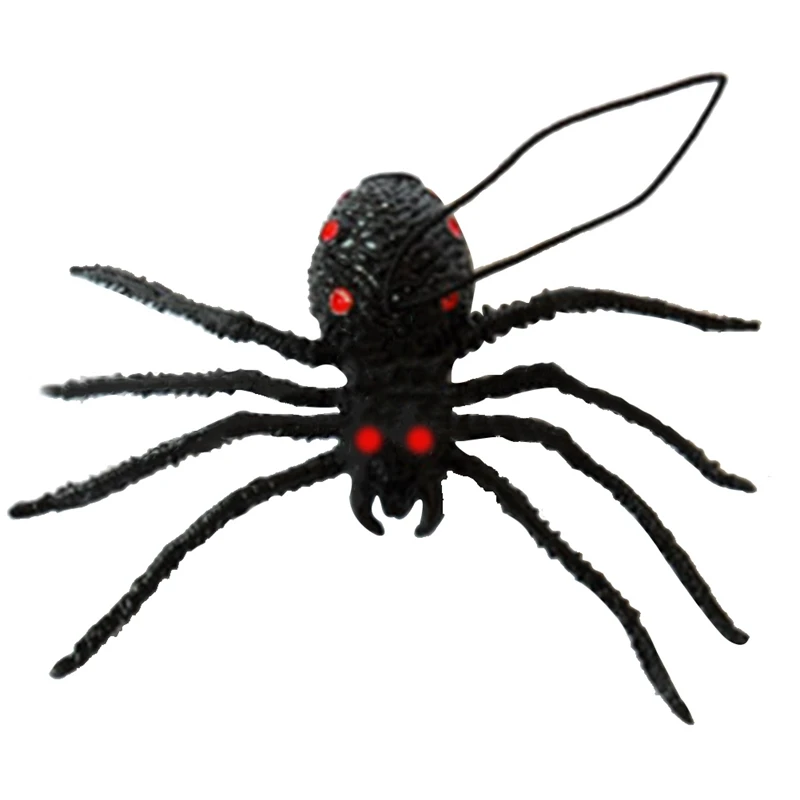 Новое поступление 1 шт Хэллоуин черный силиконовый имитация паука в форме резиновый паук игрушки для детей