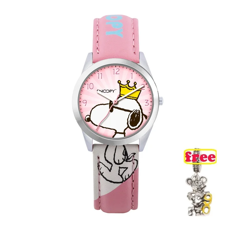 Топ бренд SNOOPY официальный для мальчиков и девочек детские часы водонепроницаемый мультфильм Король Джо крутые милые часы Япония Кварцевые Relogio Faminino 784 - Цвет: pink
