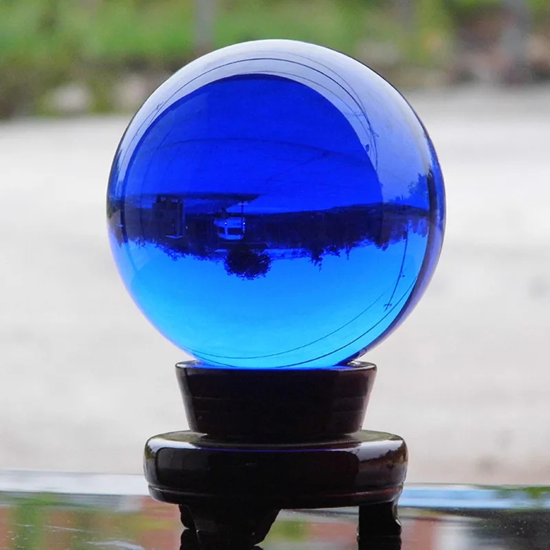 Esfera curativa de cristal mágico azul, bola artesanal de regalo