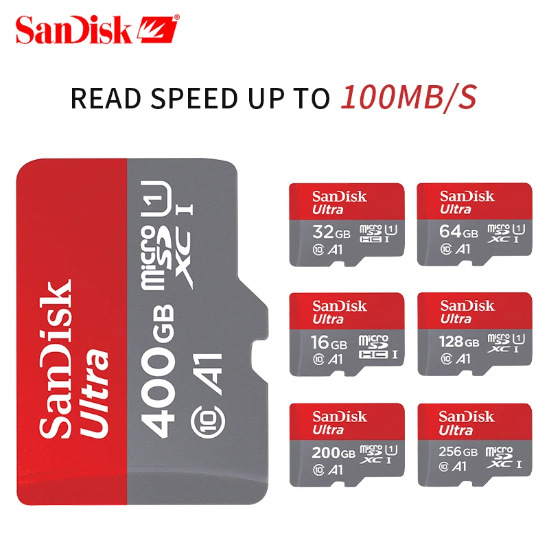 Купить SanDisk Ultra карты памяти 128 ГБ 32 ГБ, 64 ГБ 16 GB 8 GB Micro SD Card 200 GB 256 GB SDHC SDXC Class10 UHS I TF карты для смартфонов