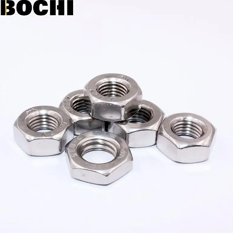 DIN934 M1 M2 M3 M4 M5 M6 M8 M10 304 Метрическая резьба из нержавеющей стали шестигранная гайка