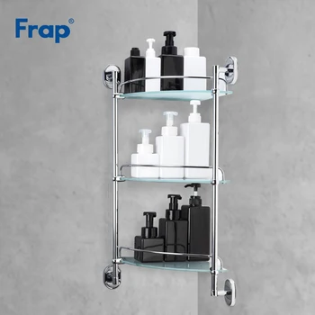 

Frap Bathroom Shelf 3 layers Glass Toilet Multipurpose Shelves Wall mounted Bath Shampoo Basket Bathroom Accessories F1907-3
