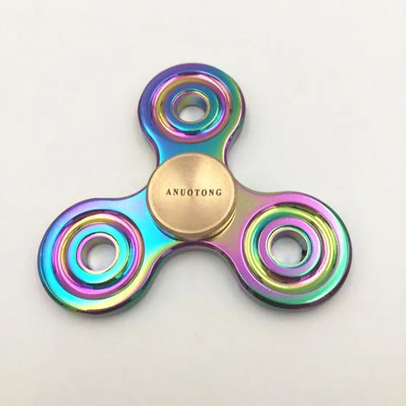 

ANUOTONG Tri-Spinner Fidget Spinner metal Colorful EDC Hand Spinner fidget Spinner For Autism and ADHD Anti Stress