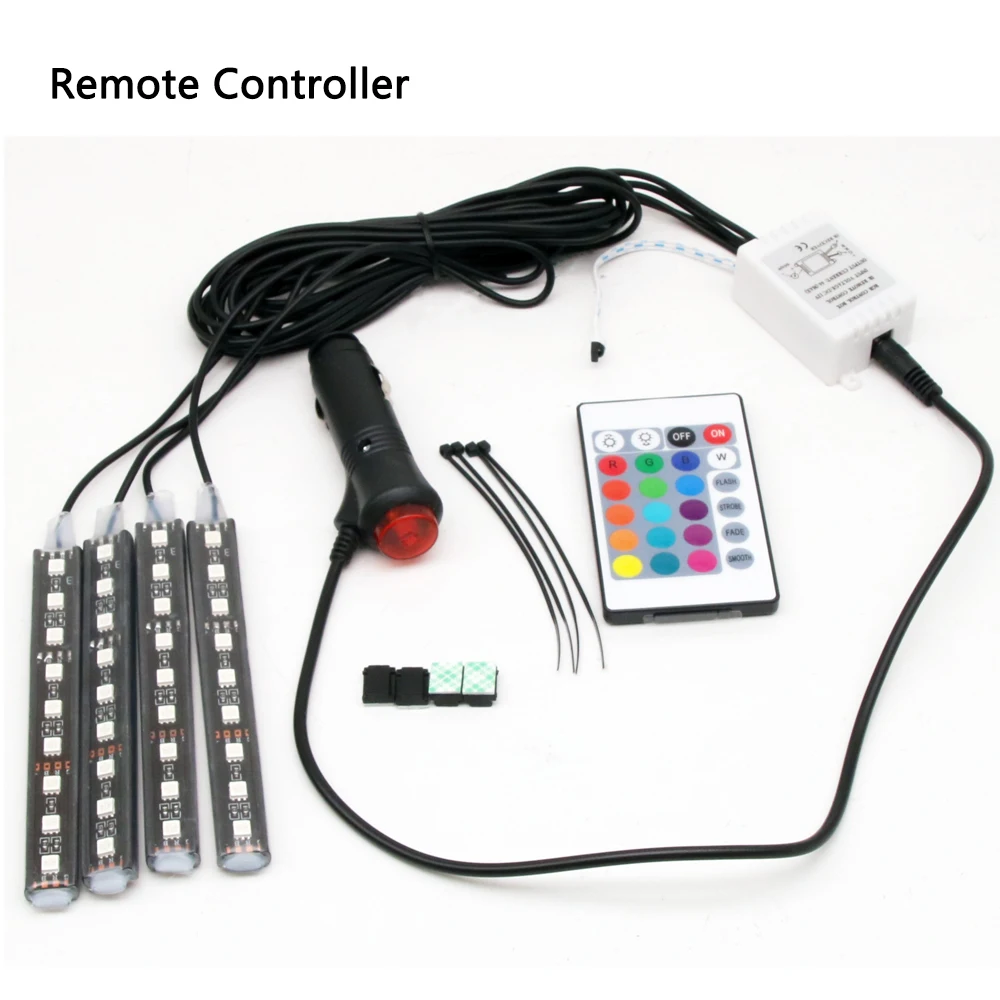 

Car Styling Decoration Light Remote/Voice Control LED Atmosphere RGB Interior Dash Floor Foot Decoration Light Lamp