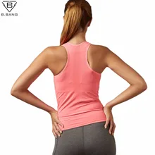 B BANG Women Yoga Shirts Sleeveless Sport Running Vest Dry Quick Tank Tops for Gym font