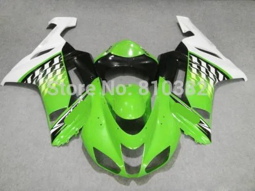 Комплект обтекателей для мотоцикла KAWASAKI Ninja ZX6R 07 08 636 2007 Новинка Зеленый Белый