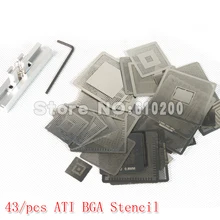 43 шт./компл. чип ATI прямого нагрева BGA трафарет набор трафаретов для пайки BGA джиг прямого нагрева