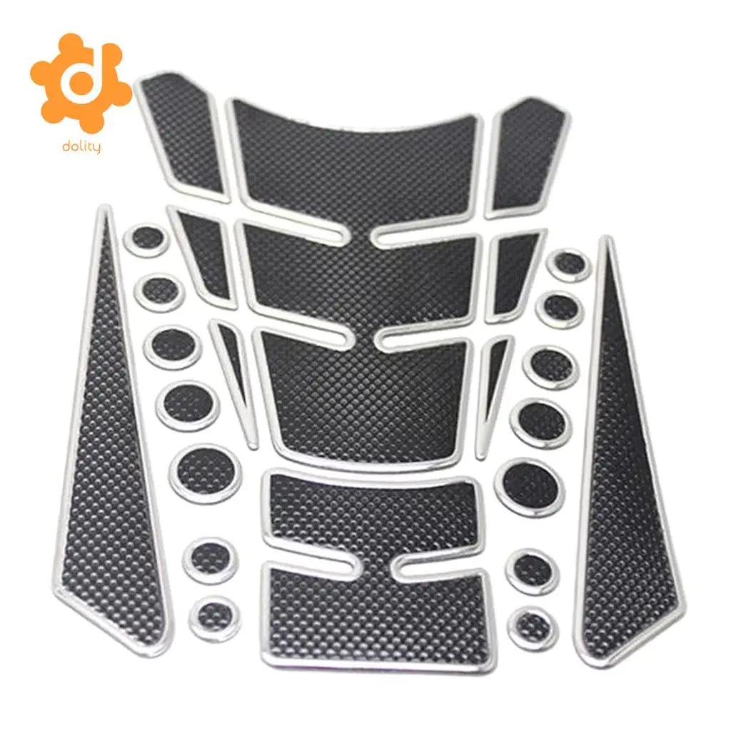 3D Motor Motor Pad Tank Bike Auto Truck Metall Sticker Mat for Yamaha Silver Strong adhesive vinyl waterproof and durable