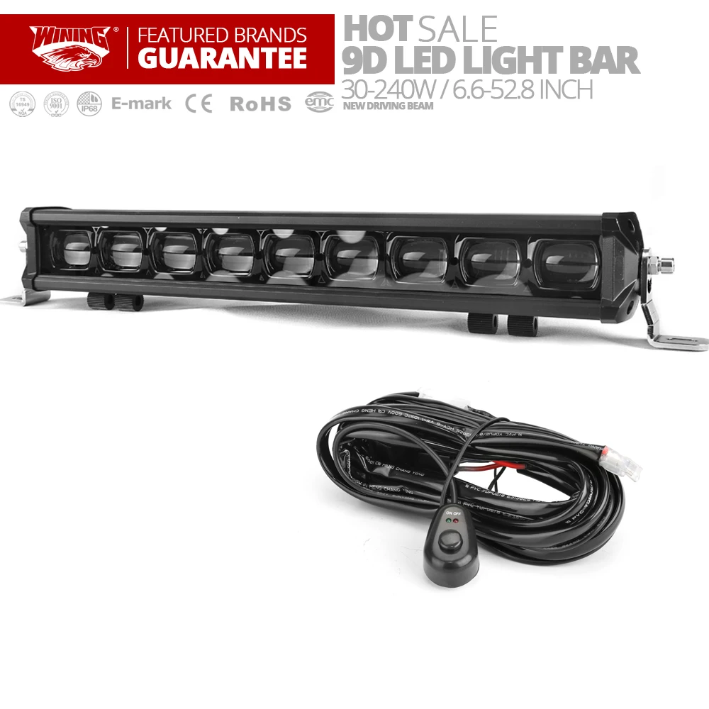 

Freeshipping Wining 9D Led Light bar Single Row led bar light 4x4 off road bar Tractor Truck ATV SUV led light bar/work light