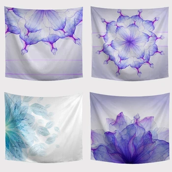 

Colorful Watercolor Lotus Pattern Wall Hanging Tapestry Mandala Towel Decorative Tapestries Print Decor Living Room Blanket Rugs