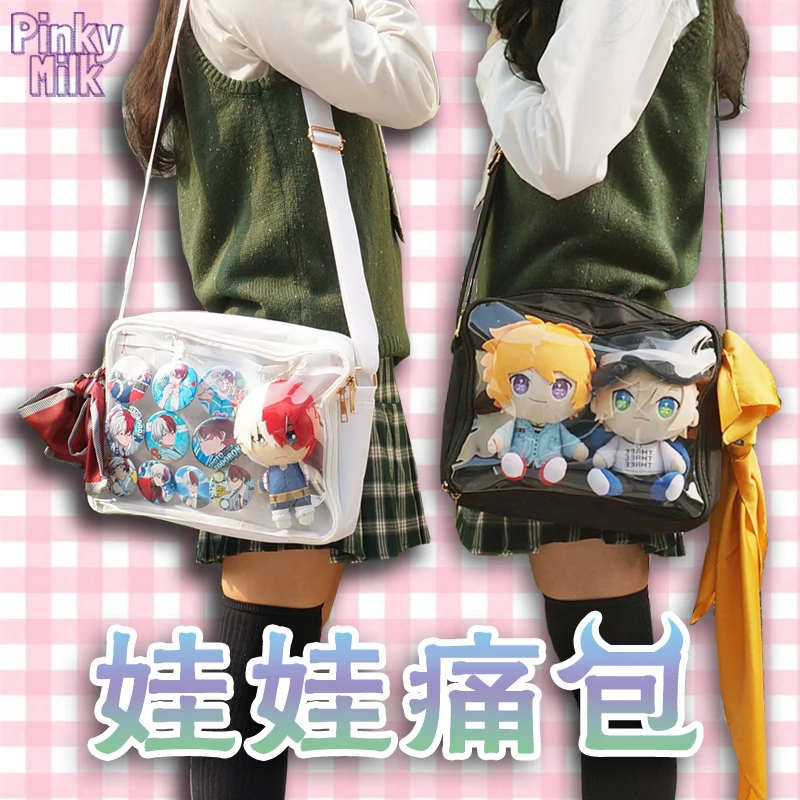 

Japanese Lolita Canvas Transparent 20cm Dolls Itabag Shoulder Bag Harajuku Women's Students Clear Messenger Bag 8 Colors