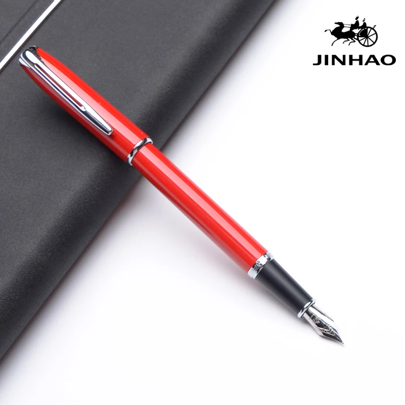 Новинка Jinhao благородная леопардовая перьевая ручка 0,38 мм и 0,5 мм чернильная ручка подарок высокое качество студенческие принадлежности каллиграфия ручки - Цвет: 996dahong