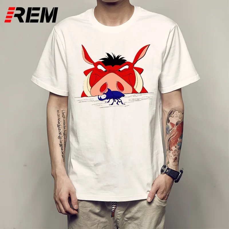 

REM size t shirt pumba pig men Free Style Skateboard 4xl Brand Hip Hop fashion T-shirt men rock Tee Shirt hiphop clothes p63314