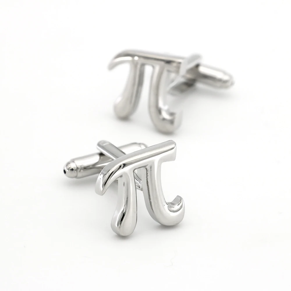 Мужская математическая символика запонка для манжет Pi медный материал серебристый цвет