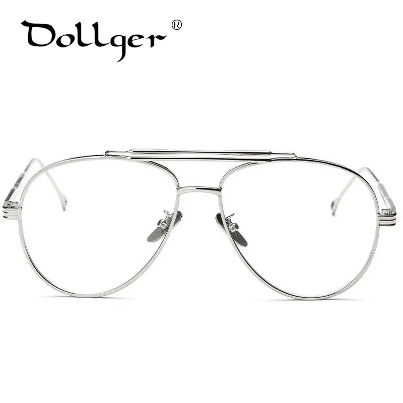 Dollger Золото Серебро Пилот очки оправа мужские брендовые большие очки в оправе для близоруких оптические очки мужские прозрачные линзы, очки s1297