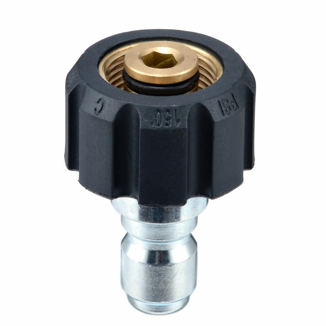 1X Brass Plastic Washer Quick Release Female Connector For Pressure Washer 14mm M22 X 3/8 inch Male Plug Adapter Connect