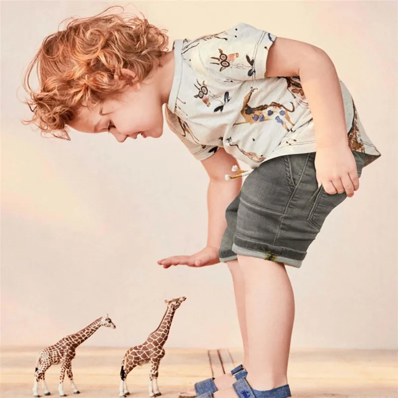 

Funnygame Boys Summer T shirts Giraffes Printed Cute Baby Girls Clothes Cotton Kids Tees Tops With Animals Children Clothes