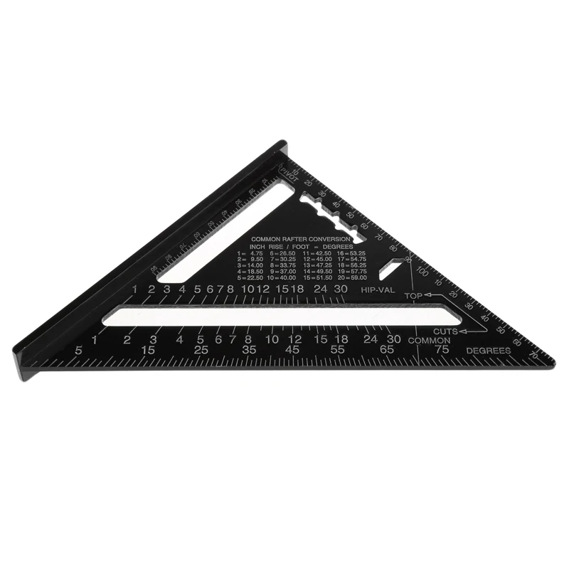 Треугольная измерительная линейка 7 дюймов метрический алюминиевый сплав скорость квадратная кровля треугольник угломер Trammel тестер инструменты