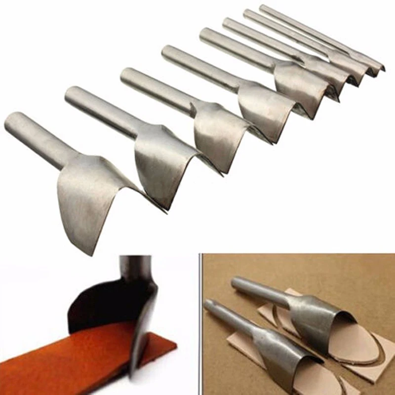 7Pcs New Leather Craft Tools Half Round V Shaped Cutter Punch Leather Handmade Craft Tools Punching Hand Tools