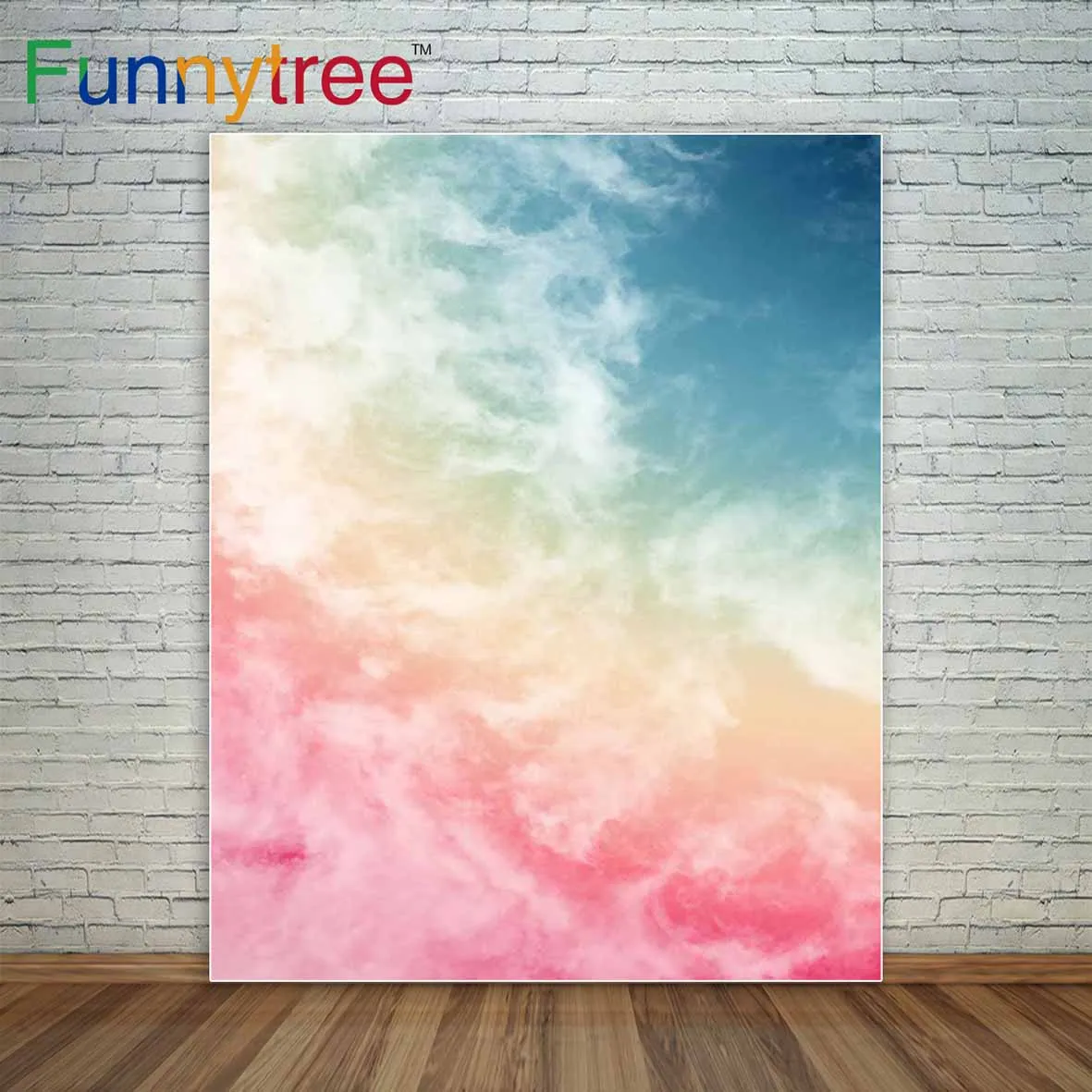 

Rainbow color clouds pastel colors fantasy unicorn backdrop party decoration photography backdrops a photo for the photo