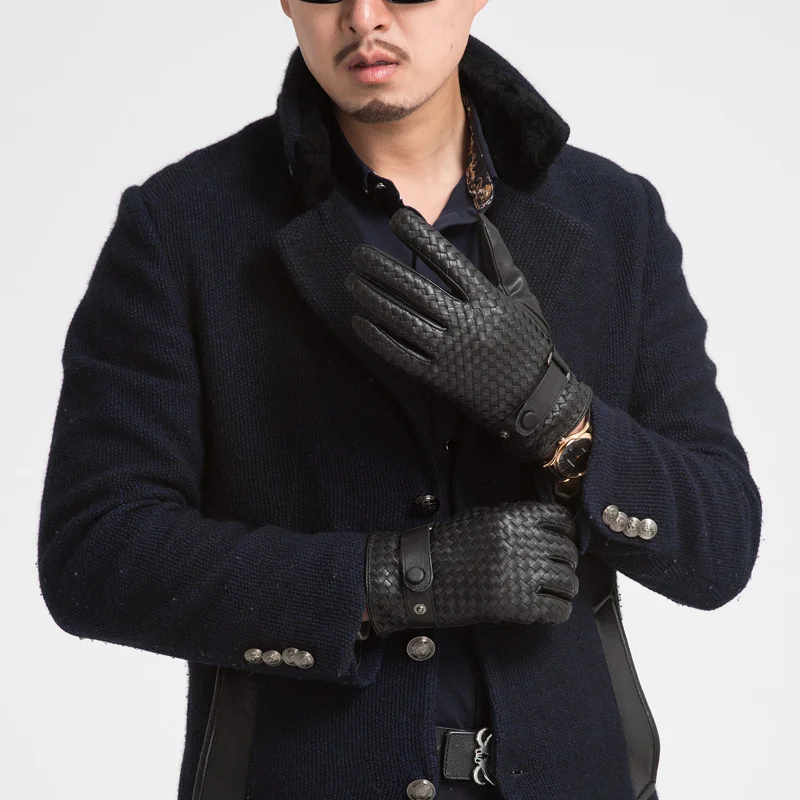 high-quality-weave-men-genuine-leather-gloves-fashion-solid-wrist-sheepskin-glove-man-plus-velvet-winter-warm-gloves-driving