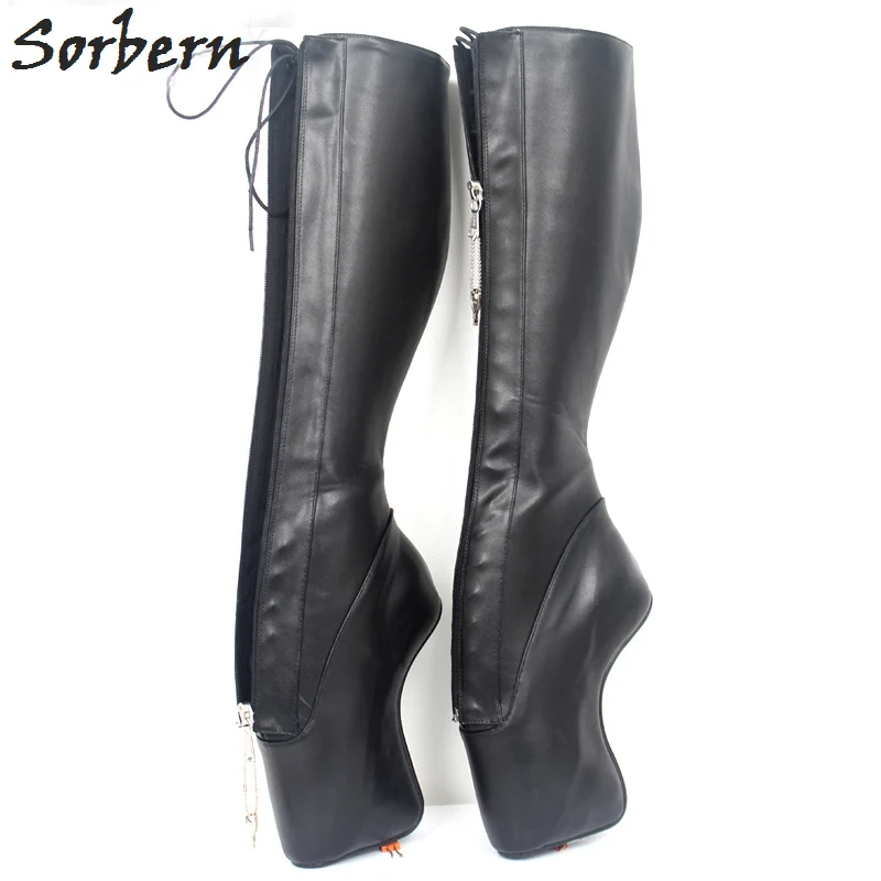 Red Zapatos 46 18 Tamaño Mujer Matt Zip Secreto Unisex 2018 Tacón Mate Fetiche Ballet Cm Sin peach Pezuña Señoras Botas Las Matt wine 36 Negro Sorbern Matt De Cuña Black zqTF0F