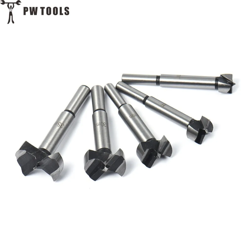 

PW TOOLS 5Pcs/Set Hand Tools Auger Drill Bit Woodworking Hole Saw Wooden Wood Cutter Hardware 15/20/25/30/35mm