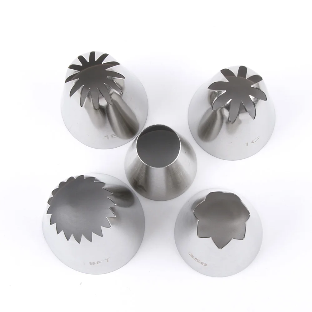 5pcs Large Metal Cake Cream Decoration Tips Stainless Steel Piping Icing Nozzles Cake Fondant Decor Tip Nozzle Cake Baking Tools|icing nozzle|decorating tipsicing piping nozzles - AliExpress