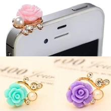 Marsnaska Best распродажа 2 шт. наушники Срок годности металлическая пыль вилка 3.5 мм Ультра Сиань смолы цветок мобильного телефона пыле