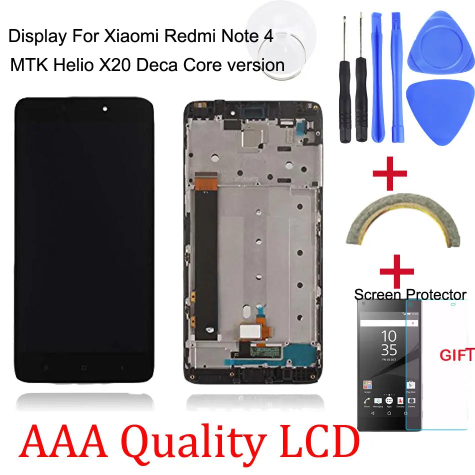 

For Xiaomi Redmi Note 4 LCD Display Replacement Touch Screen Digitizer Assembly Replacement Only For MTK Helio X20 Deca Core