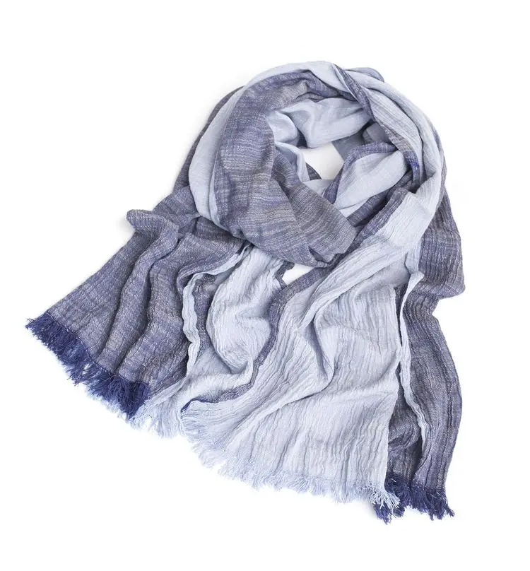 

80x190cm Women Vintage Ladies Solid Color Warp Shawl Fold Fight Big Size Linen Cotton Scarf Scarves Sunscreen 116g