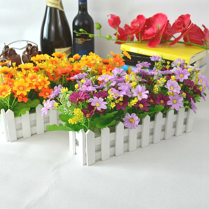 Artificial Flower Bonsai Landscape Fake Flower Fence Frame For Balcony Bar Hotel Wedding Party Exhibition Decoration