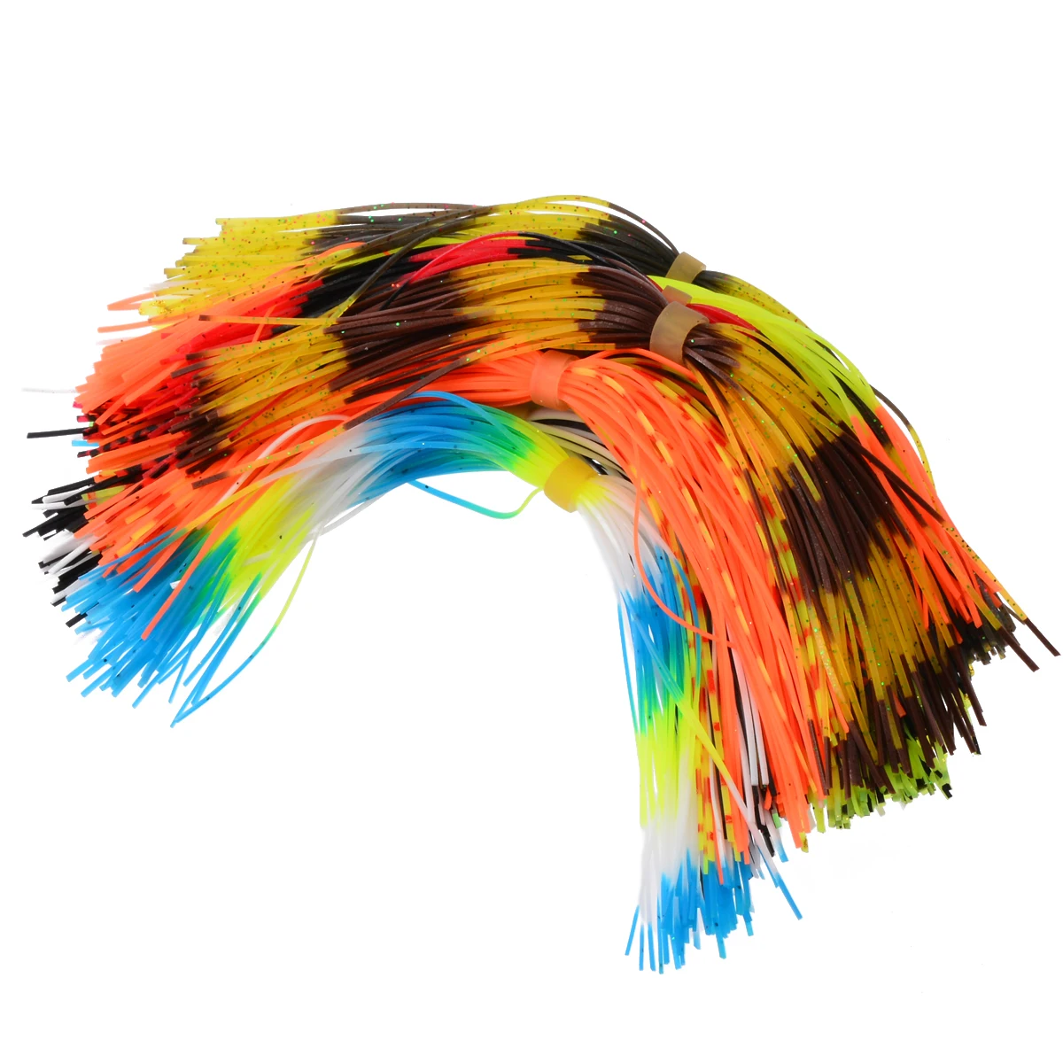 12 Bundles 50 Strands Silicone Fishing Skirts Spinner Bait Swim Bass Lure Thread Artificial Lures Jig Fishing Tackle Mixed Color
