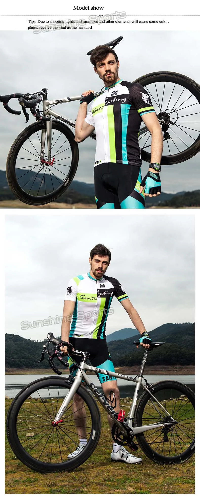 Santic Лето Велоспорт Джерси набор для мужчин Pro команда Велоспорт Комплект дышащая одежда для езды на велосипеде велосипед Bib костюм Ropa Ciclismo
