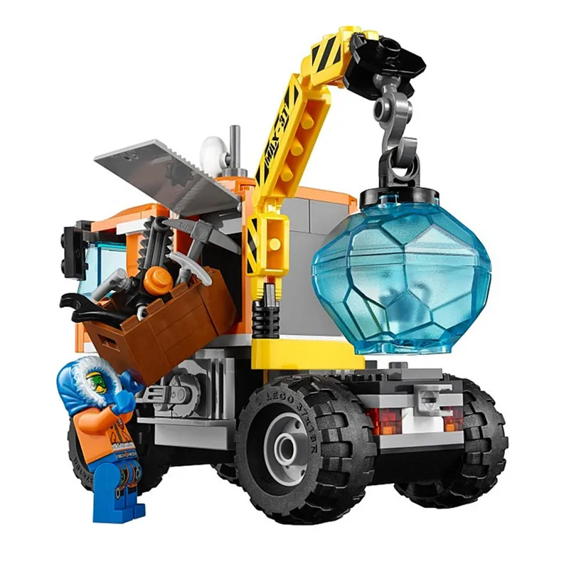 394pcs Polar Adventure Legoings Crane Truck Arctic Outpost Model Building Blocks Kit Toys Kids Birthday Christmas Gifts