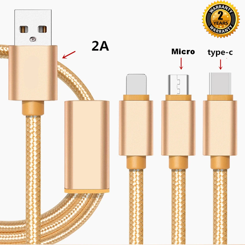 Buy 3in1 2A Fast Charging Cable 3in1 Charger Cable