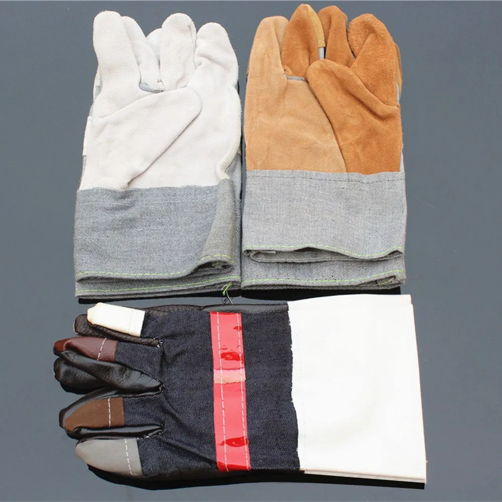 

Insulated Welding Gloves Work Soft Cowhide Leather Plus Gloves Electric Welding Leather Household Safe Gloves