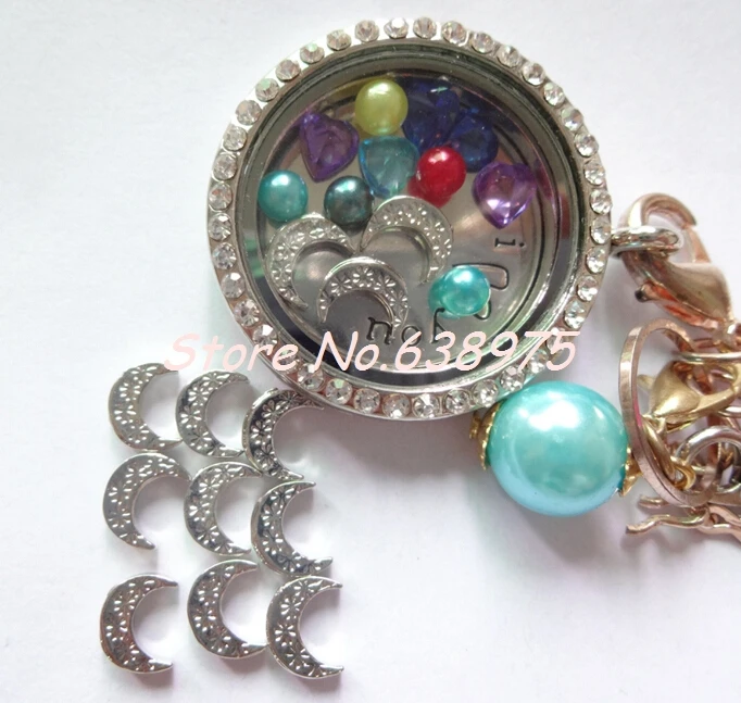

10pcs beautiful moon floating locket charms can fit floating locket .