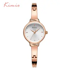 KIMIO кристалл часы для женщин роскошный браслет для женщин s часы Лидирующий бренд дамы маленький циферблат Роза Кварцевые часы Золото Relogio