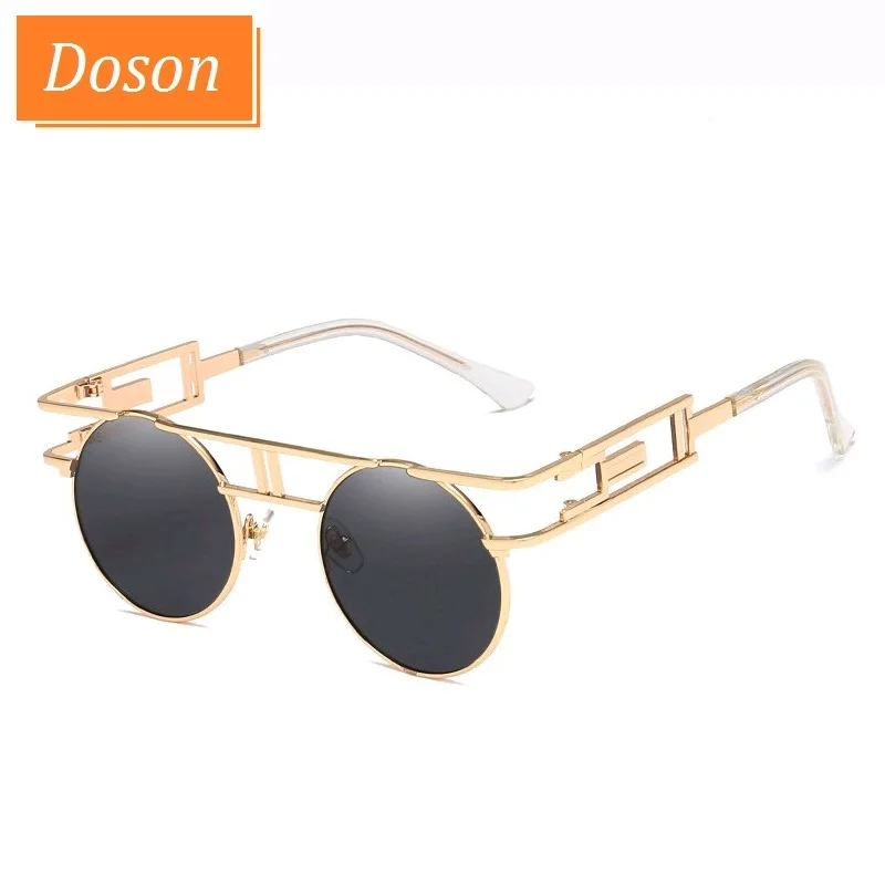 Gothic Steampunk Round Vintage Sunglasses Men Women Unisex Mirror Metal Sun Glasses Eyewear Retro Shades Oculos De Sol UV400