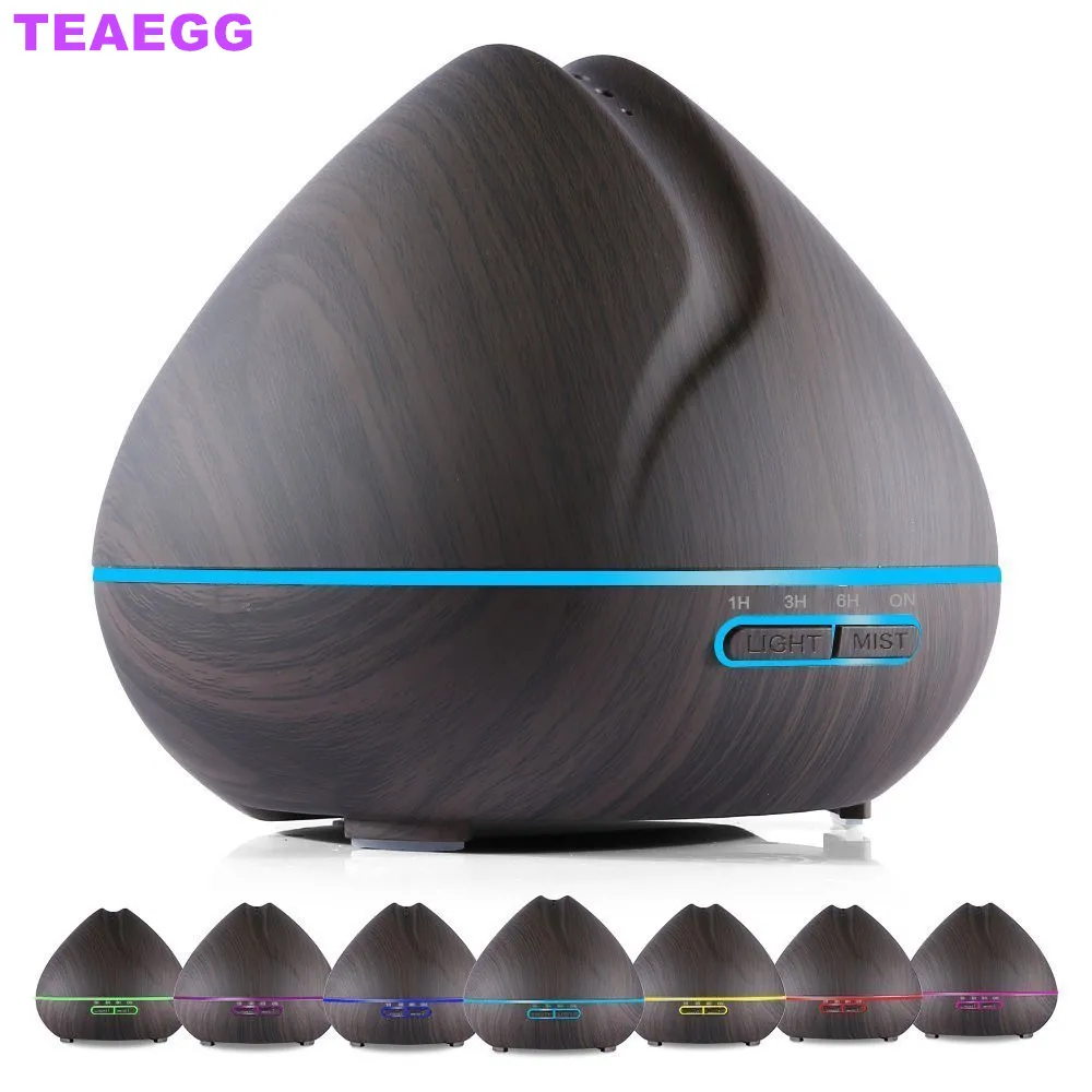 

Wood Grain Oil Diffuser Cool Mist Humidifier Ultrasonic Aroma Essential 400ml for Home Office Bedroom Living Room Study Yoga Spa
