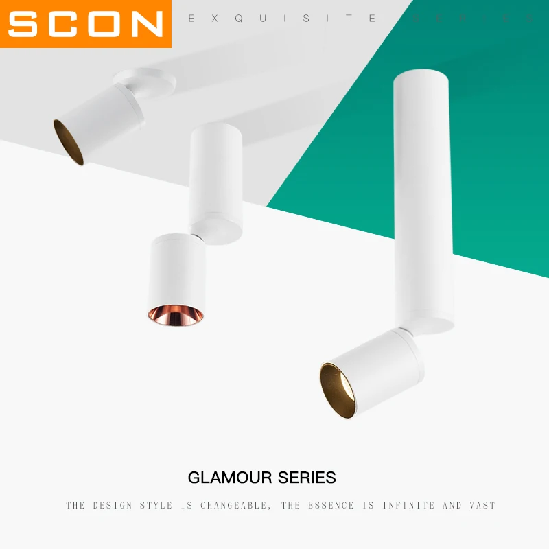 SCON 7W High CRI nice looking modern Creative Surface mount 350 degree adjustable led spotlight lamp SCON 7W High CRI nice looking modern Creative Surface mount 350 degree adjustable led spotlight lamp