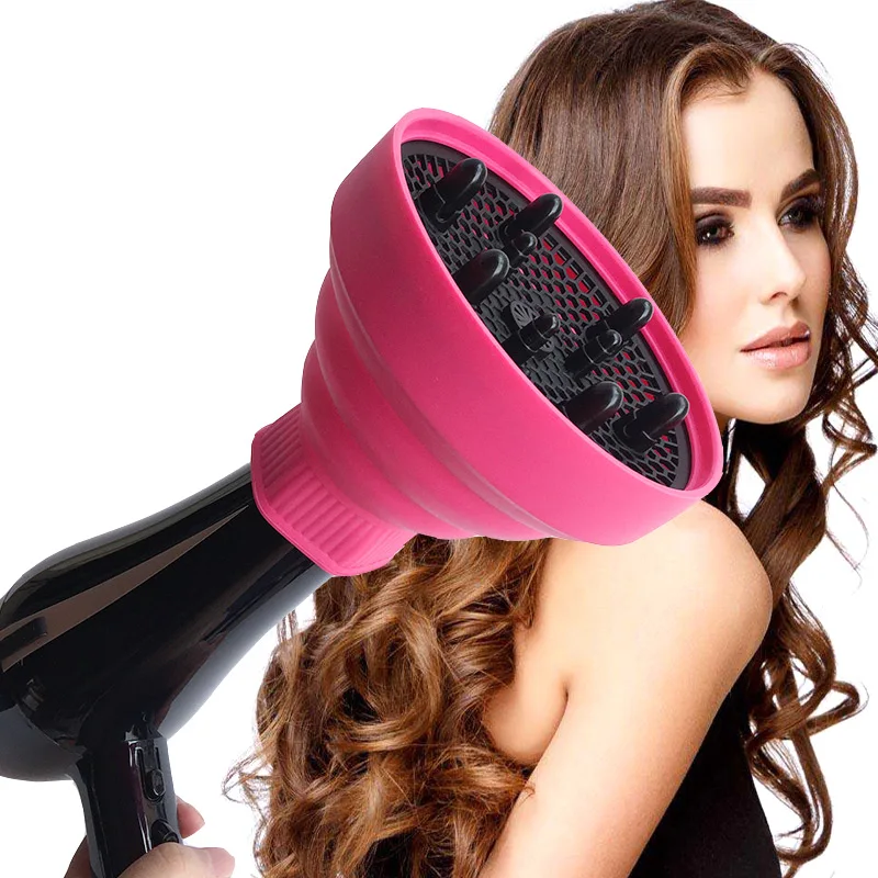 

Hot Lightweight Foldable Silicone Hair Tool Diffuser for Hair Salon Curly Styling Women Girl High Quality SJ66