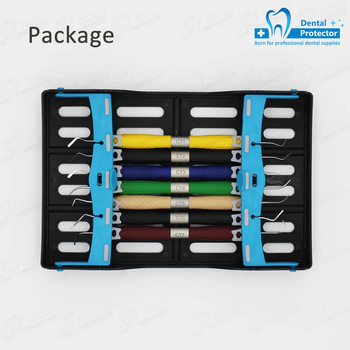 7pcs com Caixa de Esterilização de Alta Protetor Dental Resina Estética Restauração Escultura Ferramenta Ferramentas Odontológicas Temperatura 19 esterilização de alta temperatura