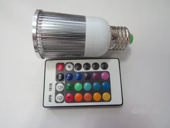 

E27 LED RGB Spotlight+ 24key IR Remote Control 16 colors AC110V 220V 3W 5W LED Bulb Lamp Dimmable