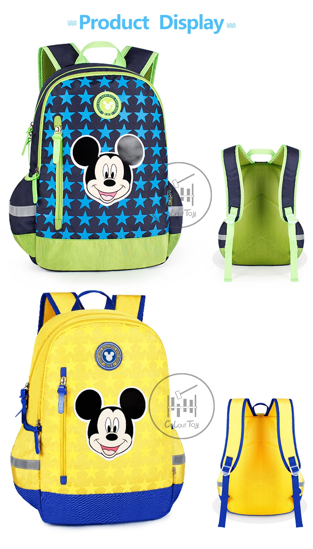 Детские школьные ранцы disney, рюкзак для девочек, детская сумка-рюкзак с милым принтом Микки, полиэстер, водонепроницаемая сумка